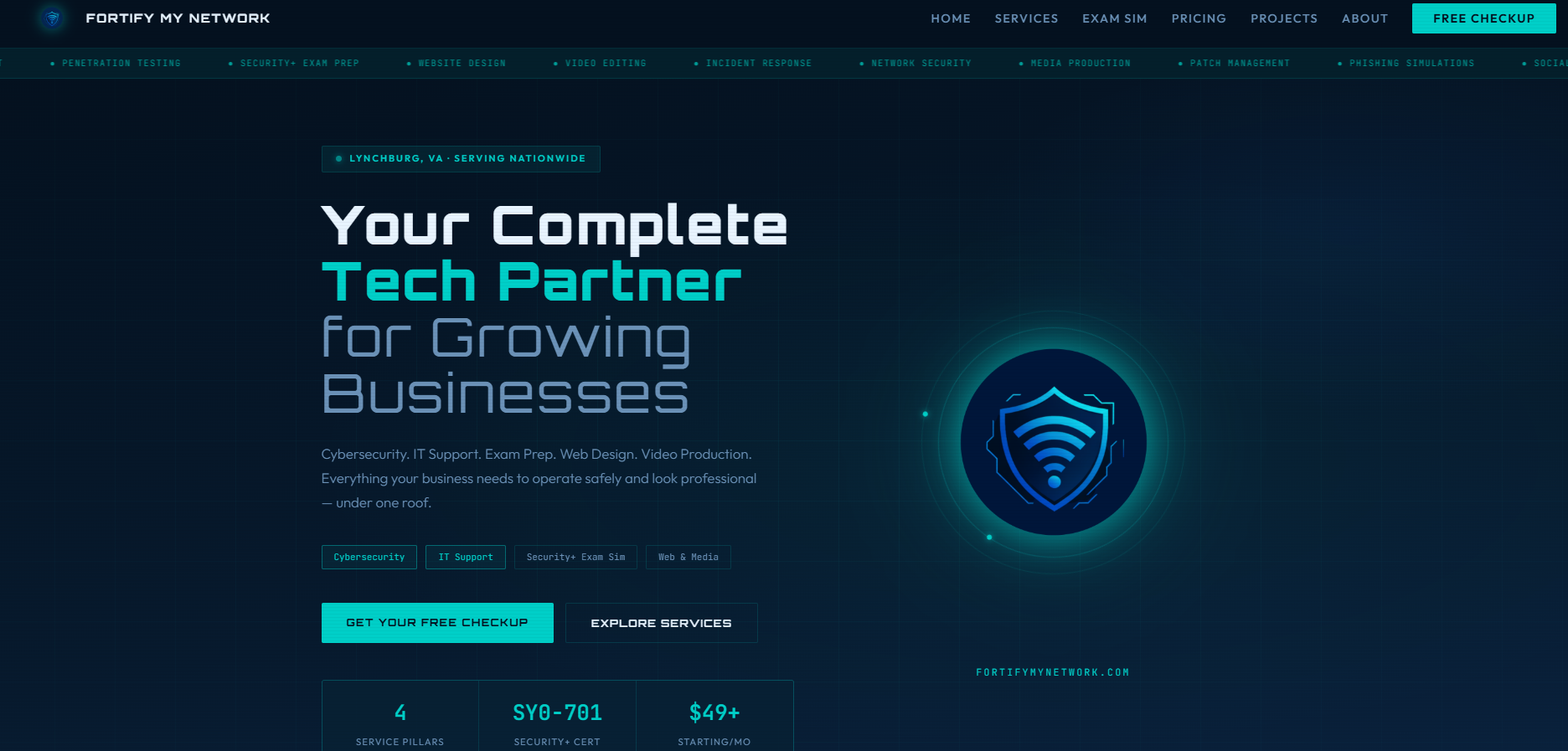 FortifyMyNetwork.com preview